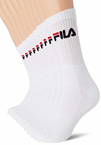 Moda Fila Calcetines de deporte para Hombre, Blanco, 39/42