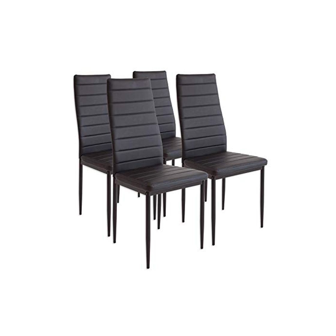 Home Albatros Milano - Set de 4 sillas de Comedor, Estructura metálica y