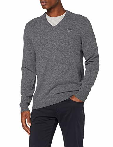 Place GANT MD. Extrafine Lambswool V-Neck suéter, Gris