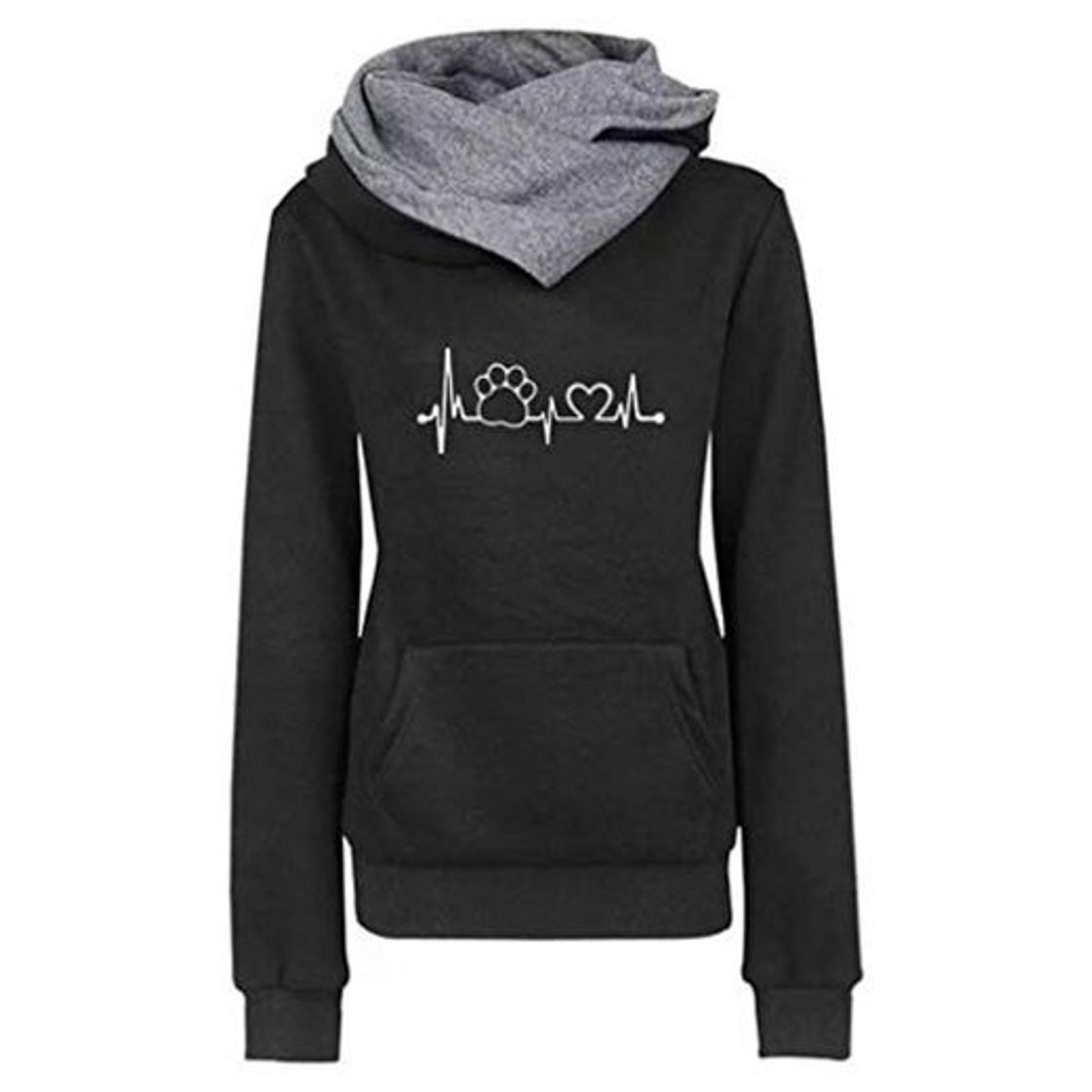 Producto Luckycat Mujer De Moda De OtoñO De Manga Larga del CorazóN Impreso Jersey Blusa Moda Tops Mejor Venta Camiseta Larga Sudadera