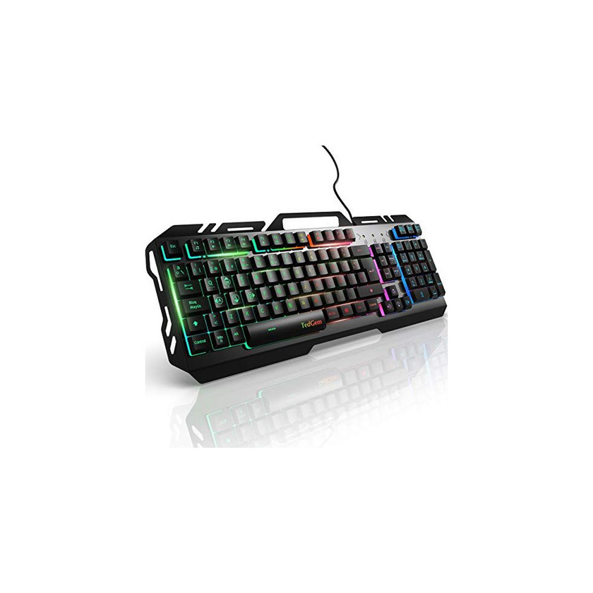 Electrónica Teclados Gaming, TedGem Teclado Gaming, Teclado USB, Teclado Gaming PS4 LED Retroiluminado