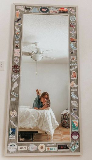 Espejo de pie de Madera MDF Beige nórdico para Dormitorio de 37