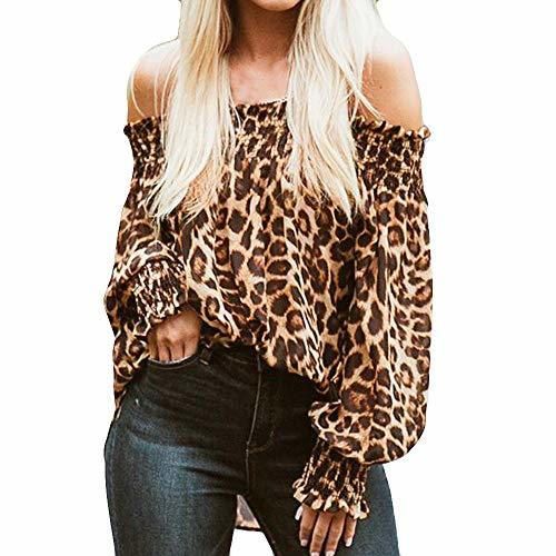 Primavera 2019 BBsmile Camisa Mujer Leopardo Fiesta Sexy Elegante Estampado de Leopardo