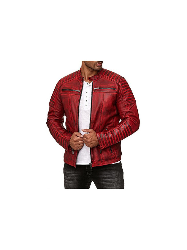 Moda Red Bridge Chaqueta de Hombres Cuero Sintética