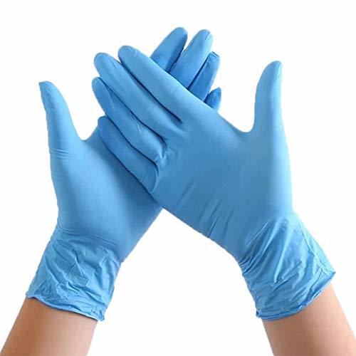 Greatlizard 50 pcs Azul Guantes desechables Caucho nitrilo sin polvo para uso