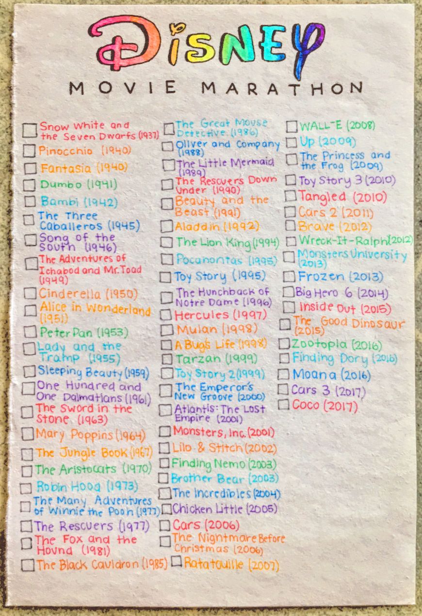 Disney Movies Marathon