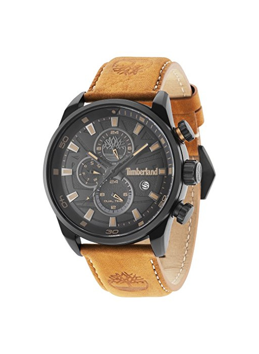 Moda Timberland Reloj Cronógrafo para Hombre de Cuarzo con Correa en Cuero TBL14816JLB.02