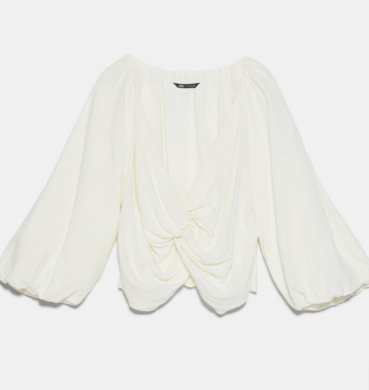 Social ZARA Blusa simples com um nó