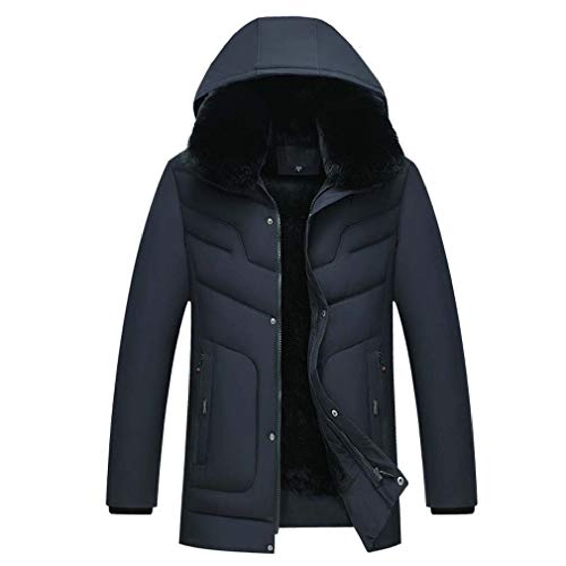 Social Home-MA 2019 - Abrigo de Invierno para Hombre con Cuello de Piel