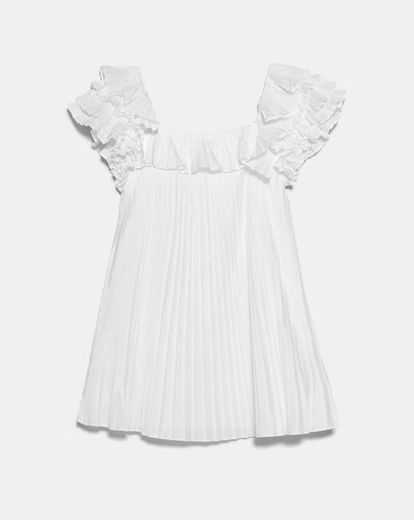 Pleated Dress with Ruffles