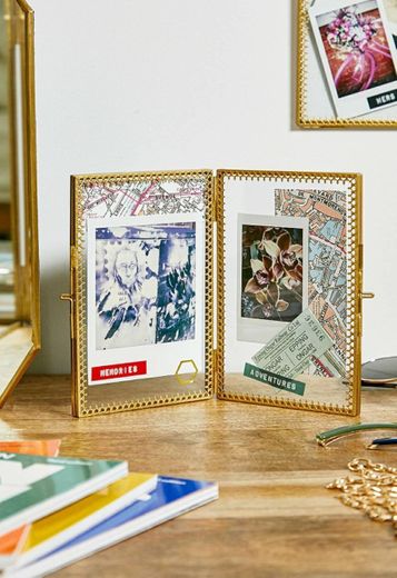 Urban Outfitters gold foldable photo frame