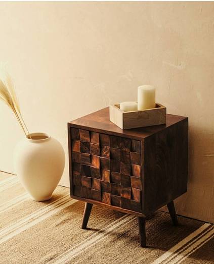 Zara Home mesa de cabeceira de madeira