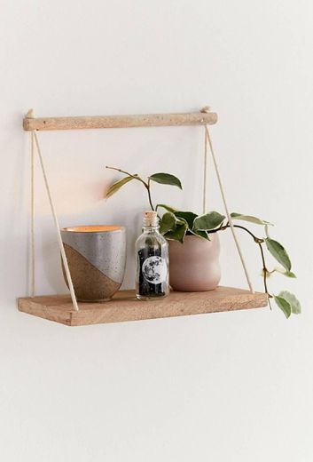 Urban Outfitters Asher rope hanging wall shelf
