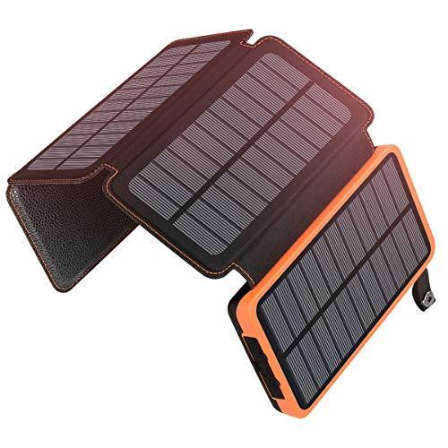 Electronics ADDTOP Cargador Solar 25000mAh Power Bank Portátil con 2 Ports 2.1A Output