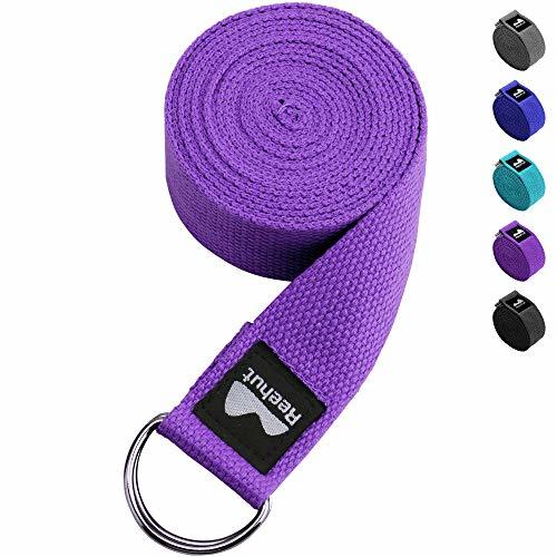 Social REEHUT Correa para Yoga - Cinturón con Hebilla Metal D-Anillos de Poliéster