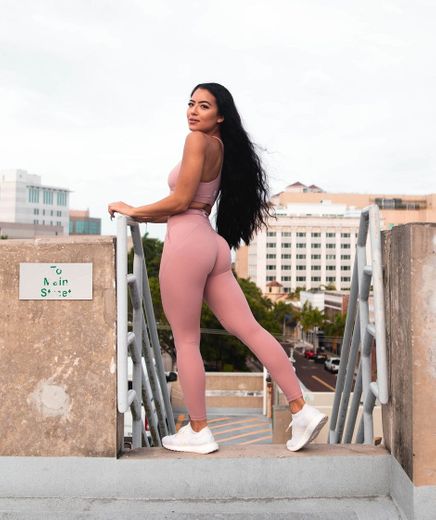 Lux High Waisted Leggings - Dusty Rose - Physiq Apparel