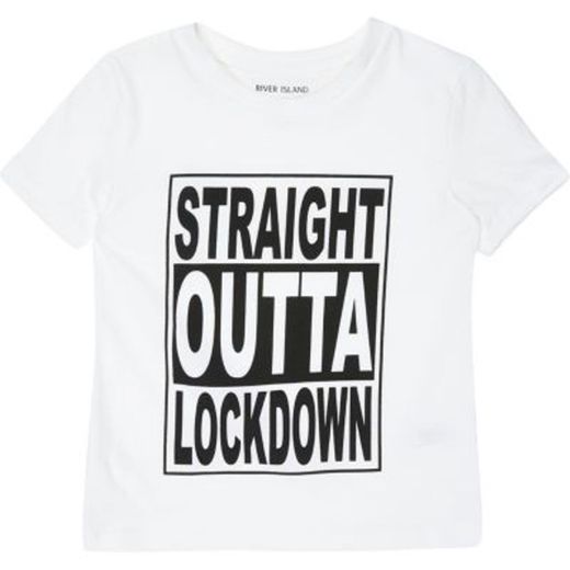 Mini Charity Tee 'Straight Outta Lockdown' | River Island