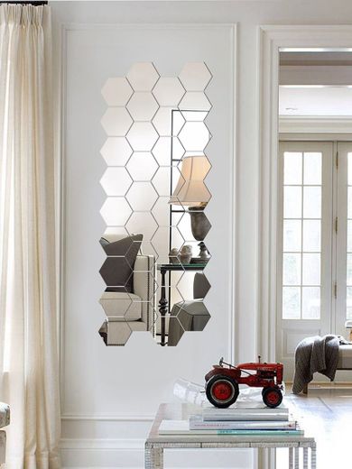 10pcs Hexagon Mirror Surface Wall Sticker | SHEIN USA