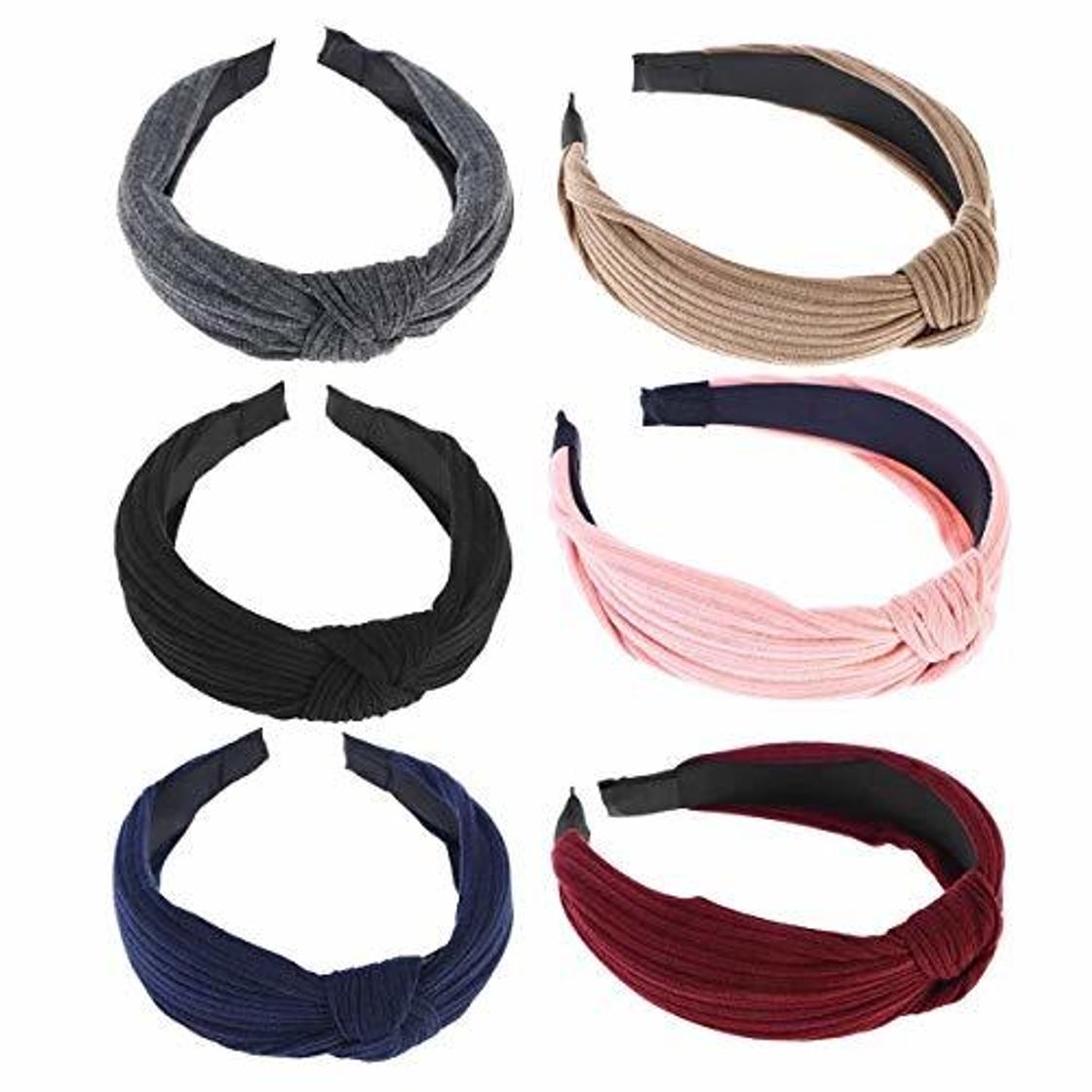 Social Frcolor 6 piezas de ancho bandas para la cabeza nudos turbante diademas