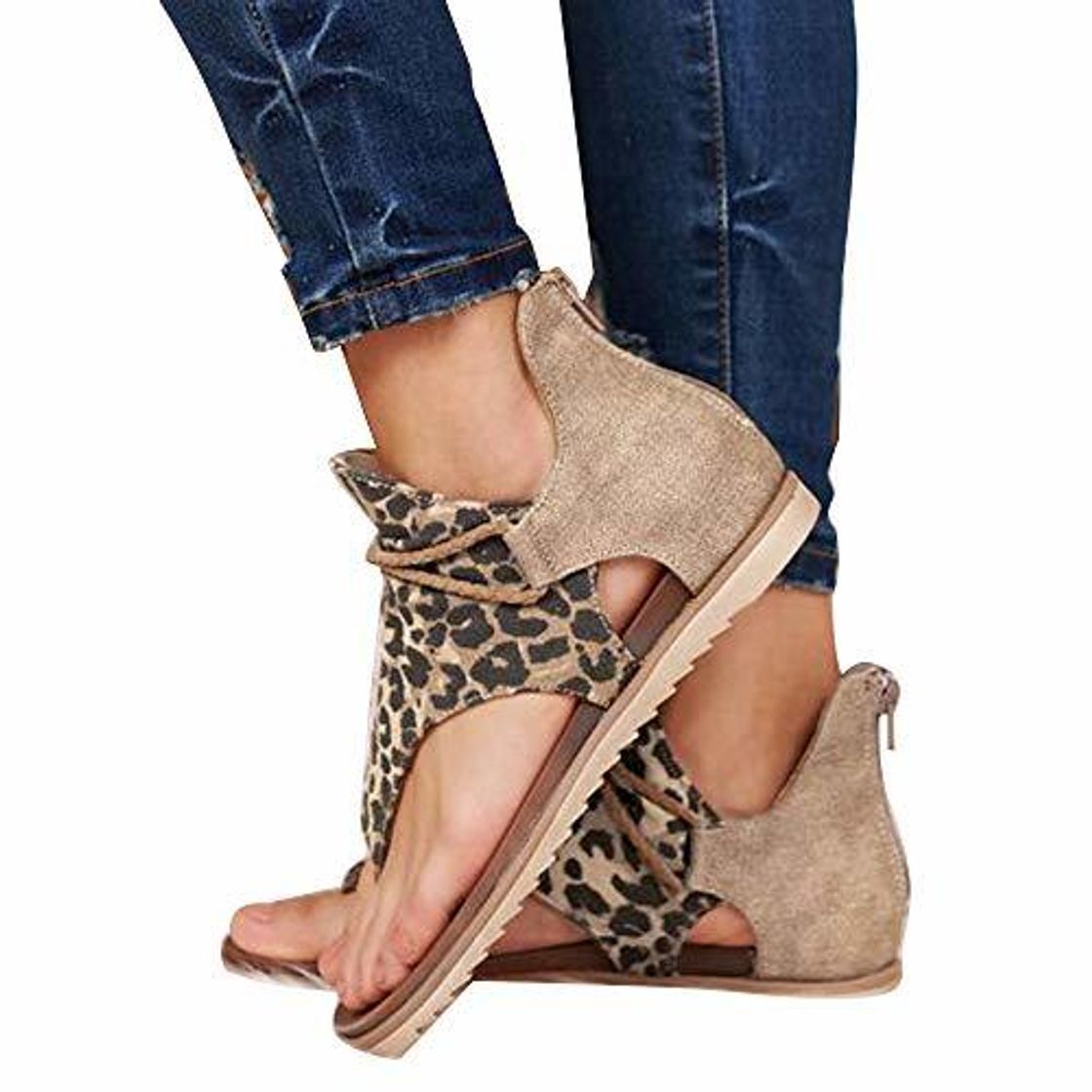 Lugares MoneRffi Mujeres Sandalias Planas Sandalias Casuales Zapatos de Verano Mujeres Peep Toe