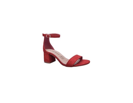 MaxMuxun Zapatos de Tacón Cuadrado Rojo Casual Modo Clásico para Mujer Tamaño