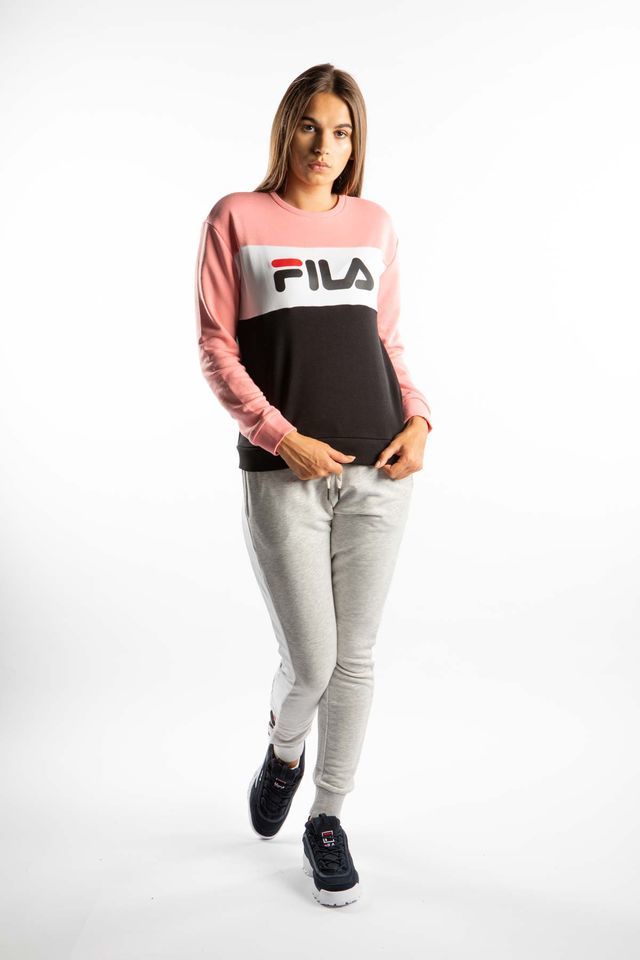 Moda Leah Crew Sweat A209 Black QUARZ Pink 687043-A209