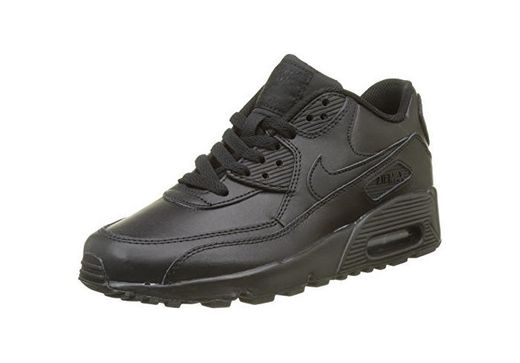 Nike Air MAX 90 Leather, Zapatillas para Niños, Negro