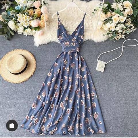 Vestido floral azul