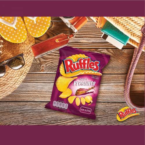 Social Ruffles Sabor Presunto Batatas Fritas 