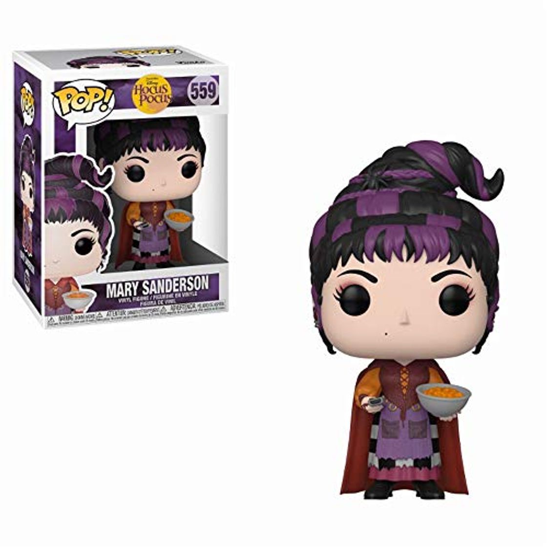 Game Funko- Pop Figura de Vinilo: Disney: Hocus Pocus-Mary w/Cheese Puffs Coleccionable, Multicolor,