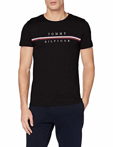 Fashion Tommy Hilfiger Corp Split tee Camiseta Deporte, Negro