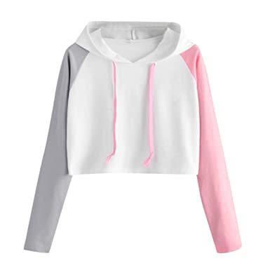 Overdose Sudadera para Mujer De Manga Larga Empalme Color Moda Sudadera Pullover