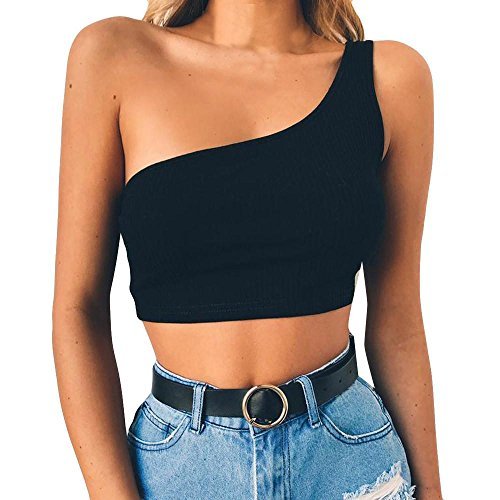 Social POLP Crop Top Camiseta sin Mangas para Mujer Camiseta de Tirantes de