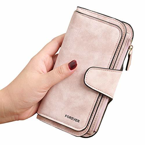 Producto Gran Capacidad Cartera de Cuero de Mujer, Bloqueo RFID Monedero de Piel