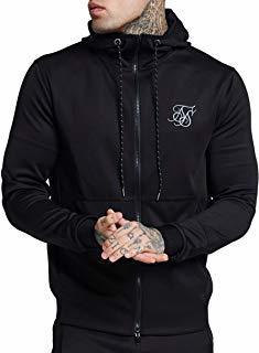 Social Sik Silk Sudadera Cremallera con Capucha Reglán Negro