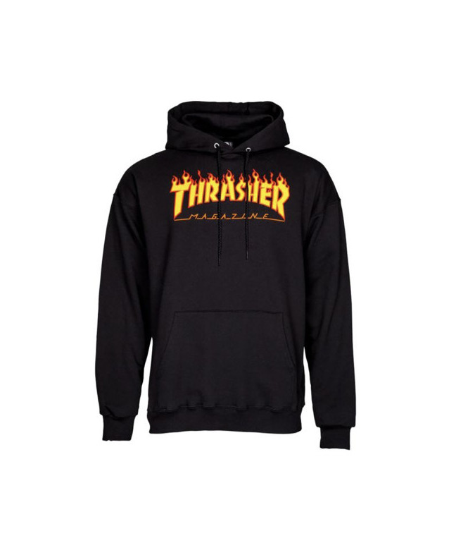 SWEAT CAPUZ THRASHER FLAME LOGO BLACK XL