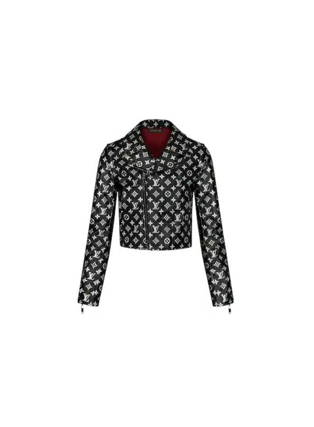 Product Louis Vuitton Monogram Printed Leather Biker Jacket