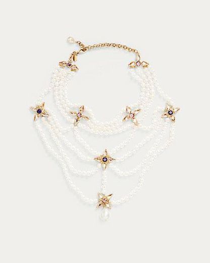 Ralph Lauren Pearl-Crystal Layered Necklace