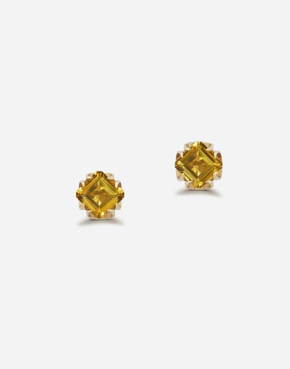Dolce and Gabbana Gold Earrings with Citrine Quartzes
