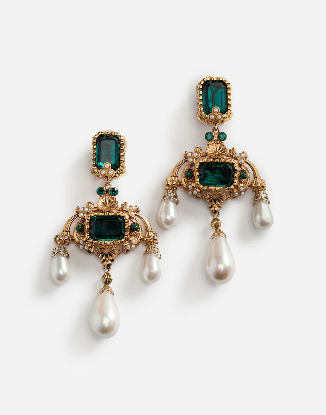 Producto Dolce and Gabbana Drop Earrings Rhinestones and Pearls