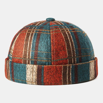 Producto Retro Brimless Cap Multicolor Plaid Soft Felt Customized Hat