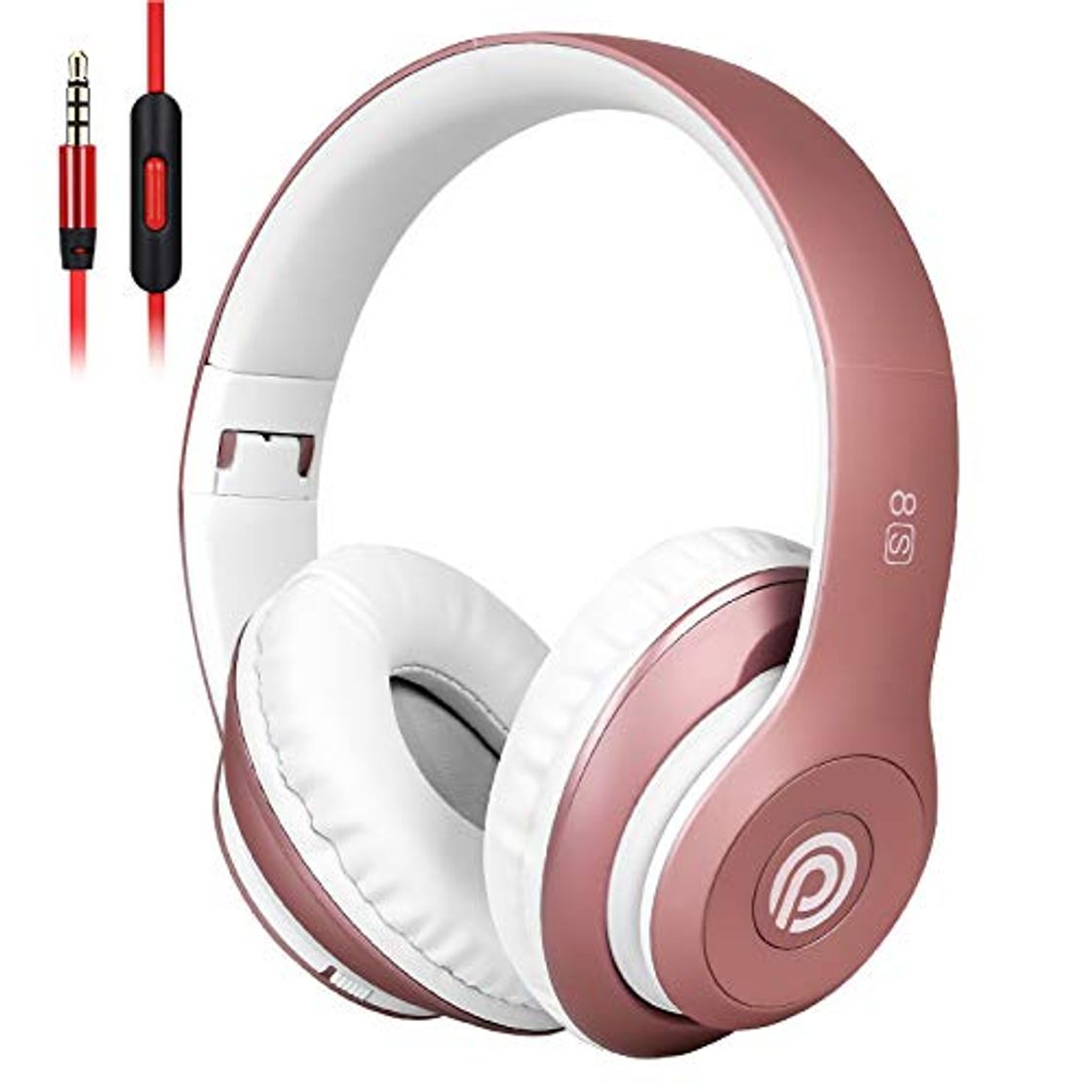 Social 8S Auriculares Inalámbricos, Audífonos Inalámbricos Bluetooth Plegables HiFi con Micrófono Incorporado y