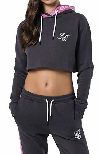 Products Sik Silk Sudadera Capucha Cropped Gris 6 XXS