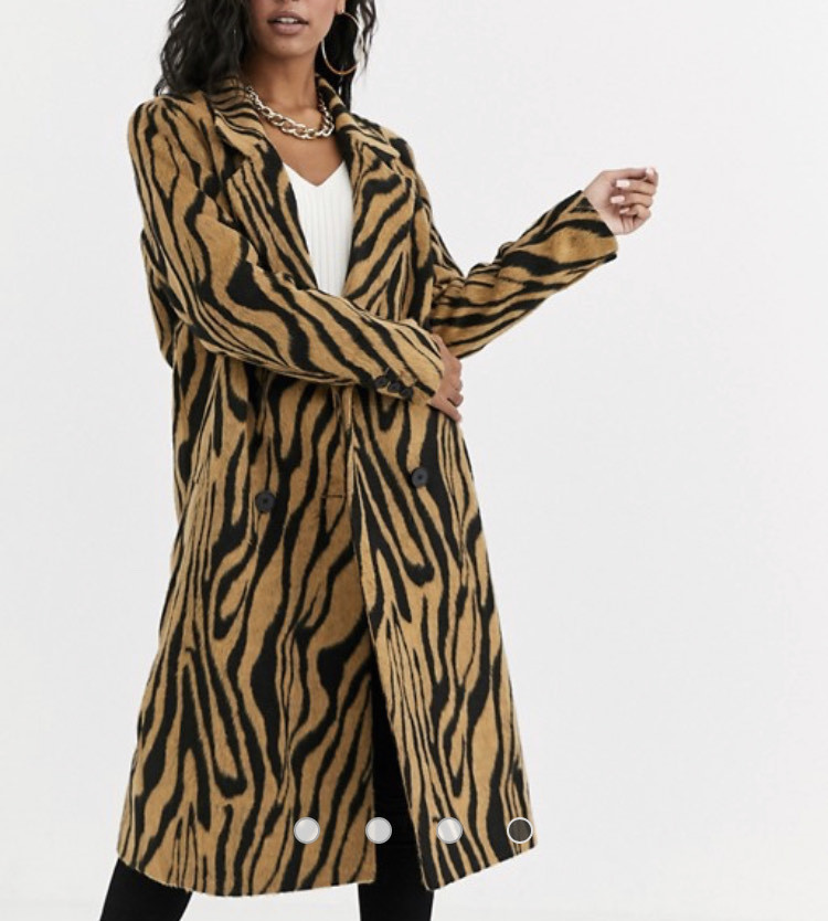 Producto ASOS DESIGN brushed animal double breasted coat