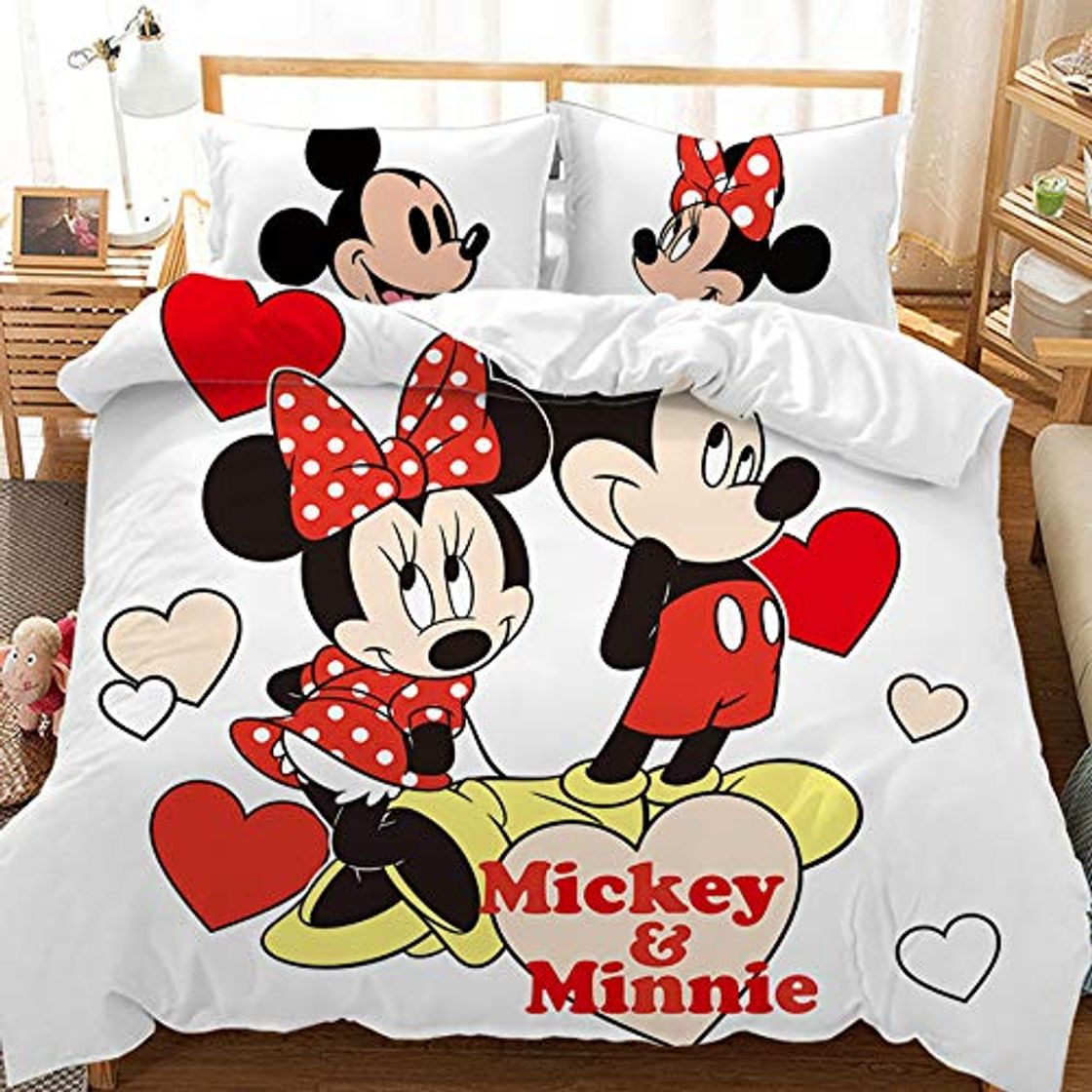 Product HLSM Disney Mickey Minnie - Juego de cama de microfibra y dos