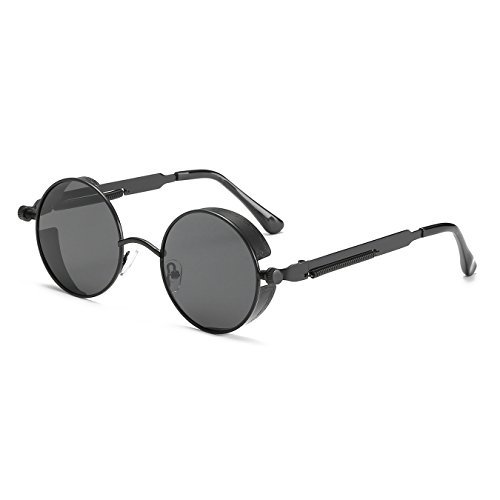 Social CVOO Polarized Steam Punk Sunglasses Men Women Round Gothic Goggles Metal Vintage