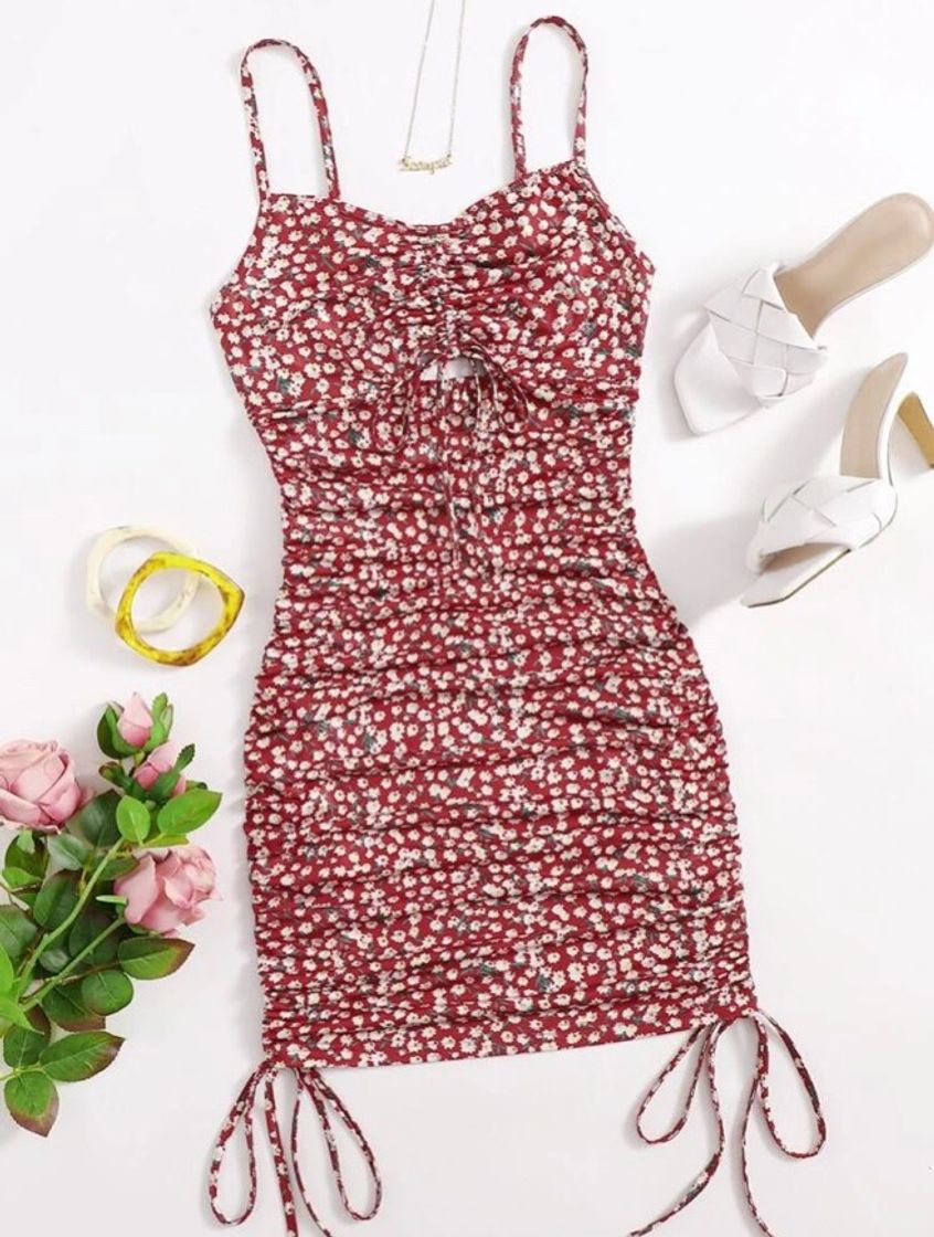 Moda SHEIN Florzinhas Boho Vestido 