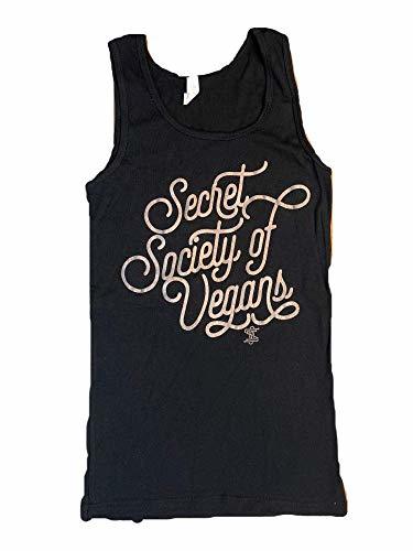 Moda Camiseta sin Mangas Curly de la Sociedad de Vegans. WomenFit Negro Negro