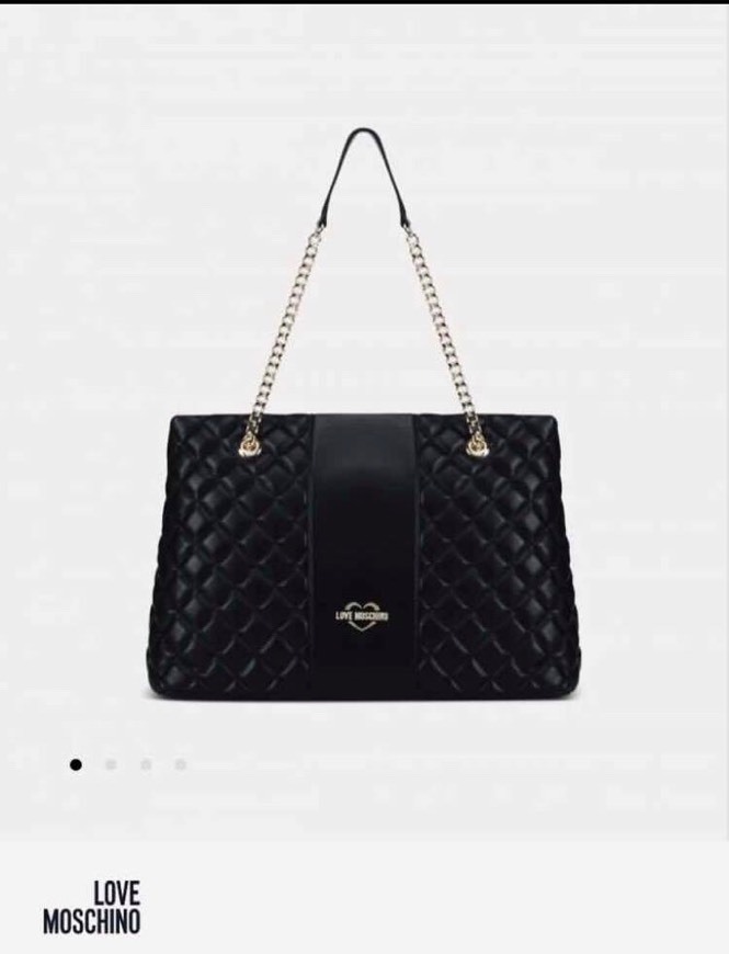 Moda Love Moschino Borsa Quilted Nappa PU, Bolso Tipo Tote para Mujer, Negro