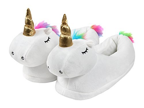 Place Alsino Pantuflas Zapatillas de Estar en Casa Unicornio Blancos Talla única 36